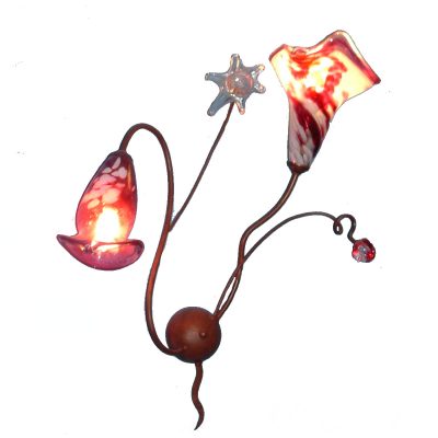 Lámparas de pared. Vidrio soplado y hierro.