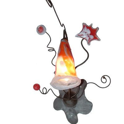 Lámparas de pared. Vidrio soplado y hierro.