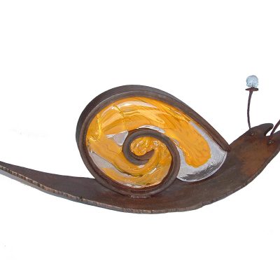 Caracol gigante. Hierro y vidrio soplado.