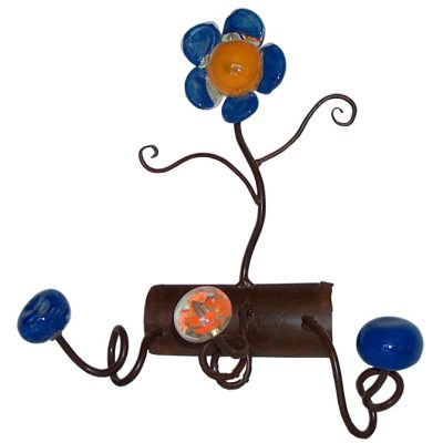 Perchero de pié. Hierro y vidrio soplado.