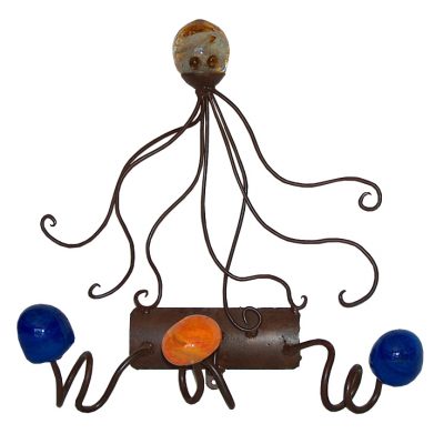 Perchero de pié. Hierro y vidrio soplado.