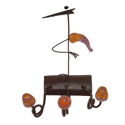 Perchero de pié. Hierro y vidrio soplado.