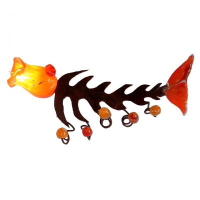 Perchero de pié. Hierro y vidrio soplado.